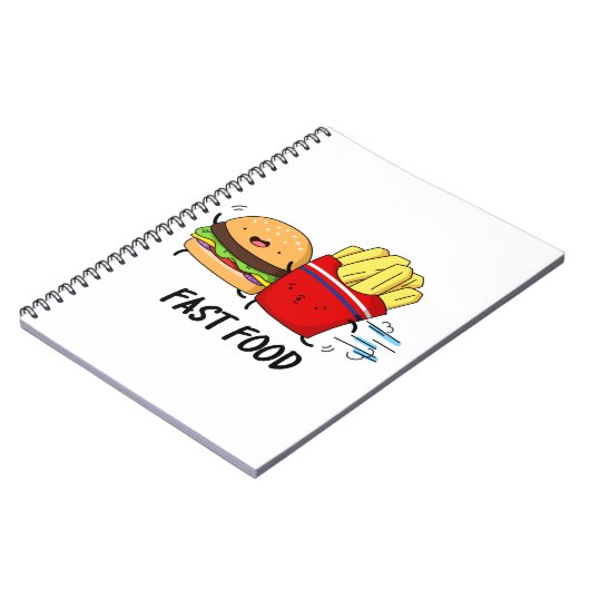 Fast food Funny Burger en Fries Pun Notitieboek (Linkerzijde)
