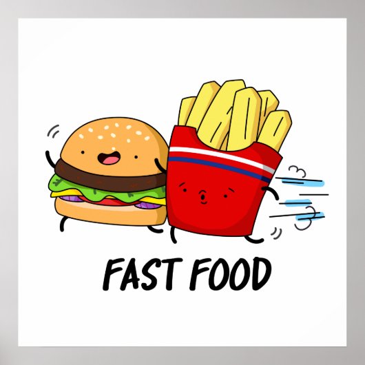 Fast food Funny Burger en Fries Pun Poster (Voorkant)