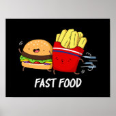 Fast food Funny Burger en Fries Pun Poster (Voorkant)