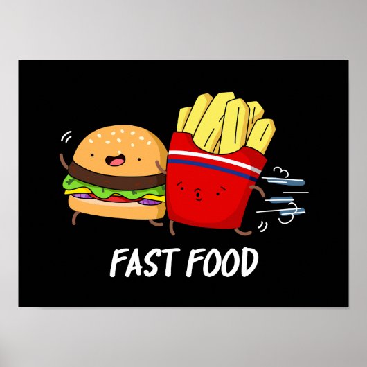 Fast food Funny Burger en Fries Pun Poster (Voorkant)