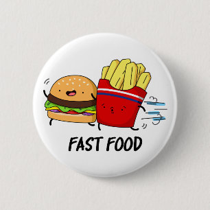 Fast food Funny Burger en Fries Pun Ronde Button 5,7 Cm