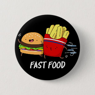 Fast Food Grappige hamburger en frietjes pun donke Ronde Button 5,7 Cm
