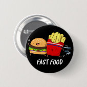 Fast Food Grappige hamburger en frietjes pun donke Ronde Button 5,7 Cm (Voorkant /achterkant)