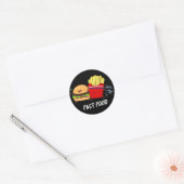 Fast Food Grappige hamburger en frietjes pun donke Ronde Sticker (Envelop)