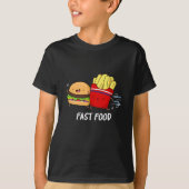 Fast Food Grappige hamburger en frietjes pun donke T-shirt (Voorkant)