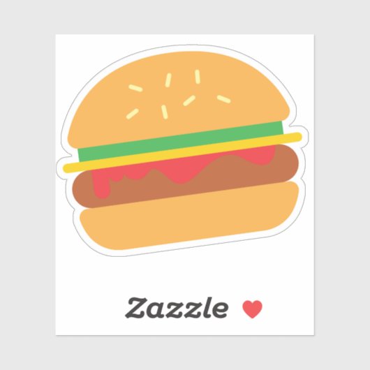 Fast Food Hamburger Die Cut Sticker Decal (Vel)