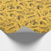 Fast Food Hamburger Fries Hot Dog Chicken Pattern Cadeaupapier (Hoek)