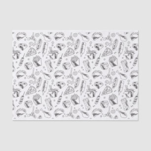 Fast Food Hamburger Fries Hot Dog Chicken Pattern Tissuepapier