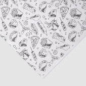 Fast Food Hamburger Fries Hot Dog Chicken Pattern Tissuepapier (Detail)