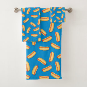 Fast Food Hotdogs Patroon Bad Handdoek