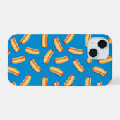 Fast Food Hotdogs Patroon iPhone 15 Case (Achterkant horizontaal)