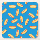 Fast Food Hotdogs Patroon Kartonnen Onderzetters (Voorkant)