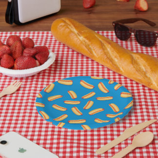 Fast Food Hotdogs Patroon Papieren Bordje