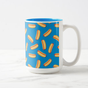 Fast Food Hotdogs Patroon Tweekleurige Koffiemok
