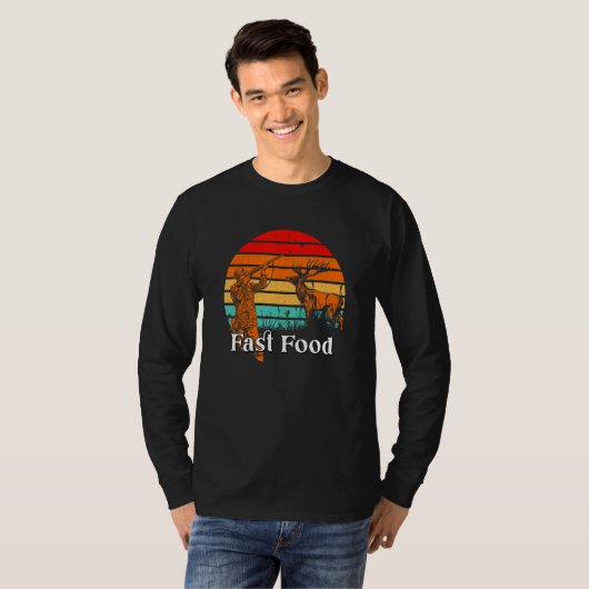Fast Food Hunting Bowhunting Hunter Bowhunter Spea T-shirt (Voorkant volledig)
