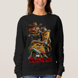 Fast Food in het Wilde Westen op een Zwarte Trui