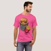 Fast Food In Pocket Fries Burger Pommes Frites Pot T-shirt (Voorkant volledig)