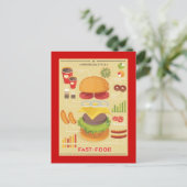 Fast food info-afbeelding briefkaart (Staand voorkant)