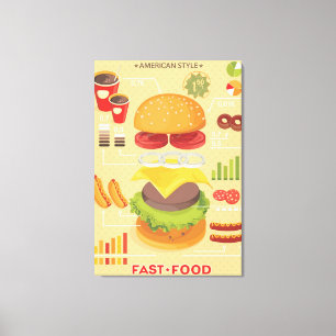 Fast food info-afbeelding canvas afdruk