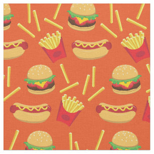Fast Food Junk Burger Fries Hot Dog Stof