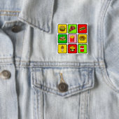 Fast Food Junkie-toets Vierkante Button 5,1 Cm (In situ)