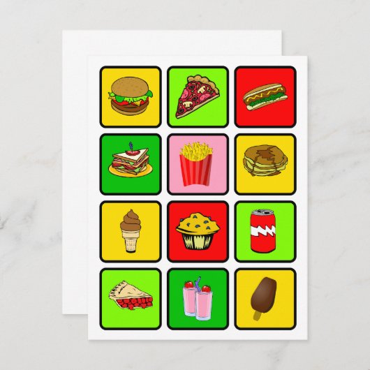 Fast Food Junkie-uitnodiging Kaart (Voorkant / Achterkant)