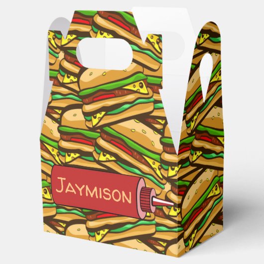 Fast Food Lover Cheese Burger | Gepersonaliseerde  Bedankdoosjes (Geopend)