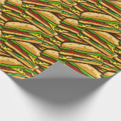 Fast Food Lover Cheese Burger | Gepersonaliseerde  Cadeaupapier (Hoek)