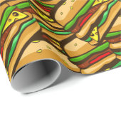 Fast Food Lover Cheese Burger | Gepersonaliseerde  Cadeaupapier (Rol Hoek)