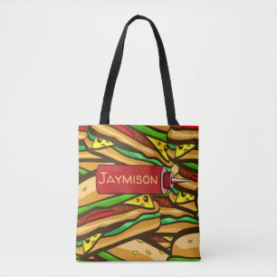 Fast Food Lover Cheese Burger   Gepersonaliseerde  Tote Bag