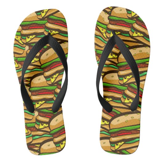 Fast Food Lover Greasy Cheese Burger Teenslippers (Voetbed)