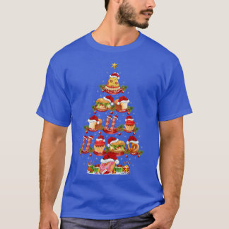 Fast Food Lover Xmas Lighting Santa Fast Food Chri T-shirt