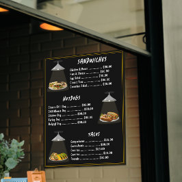 Fast Food Menu Broodjes | Hotdogs | Tacos Zwart Poster