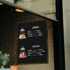 Fast Food Menu Drankjes | Zoete Desserts Schattig  Poster