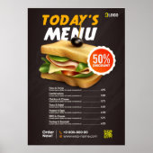 Fast Food-menu Poster (Voorkant)