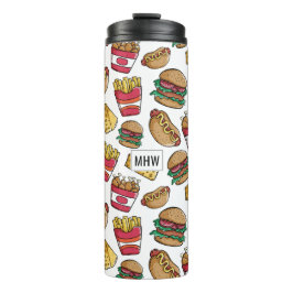Fast Food Pattern Custom monogram tumbler Thermosbeker