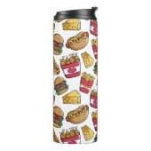 Fast Food Pattern Custom monogram tumbler Thermosbeker (Gedraaid links)