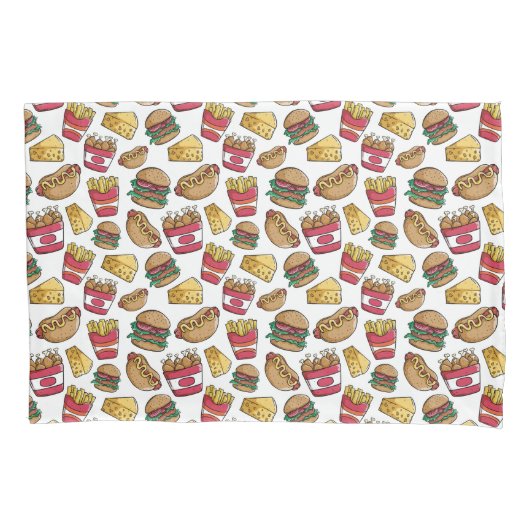 Fast Food Pattern kussenslopen (Voorkant)