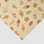 Fast Food Pattern Yellow Tissuepapier (Detail)