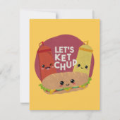 Fast Food Pun: Laten we Ketchup Notitiekaartje (Voorkant)