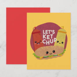 Fast Food Pun: Laten we Ketchup Notitiekaartje