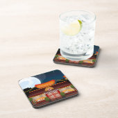 Fast Food Restaurant Cartoon Bier Onderzetter (Rechterzijde)