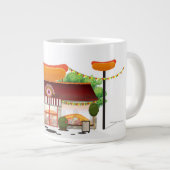 Fast Food Restaurant Cartoon Grote Koffiekop (Voorkant rechts)
