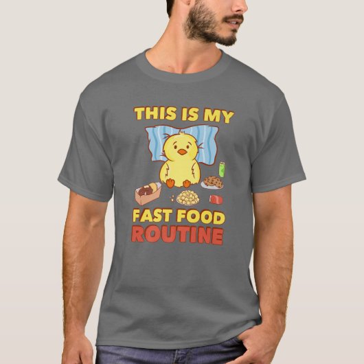 Fast Food Routine - Cute Kawaii Anime - Funny Chic T-shirt (Voorkant)