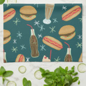 Fast Food Soda Fountain Junk Food Deep Green Theedoek (Gevouwen)