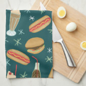 Fast Food Soda Fountain Junk Food Deep Green Theedoek (Quarter Fold)