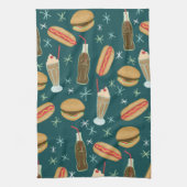 Fast Food Soda Fountain Junk Food Deep Green Theedoek (Verticaal)