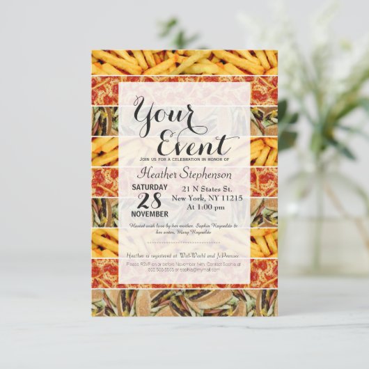 Fast Food Stripes Kaart (Staand voorkant)