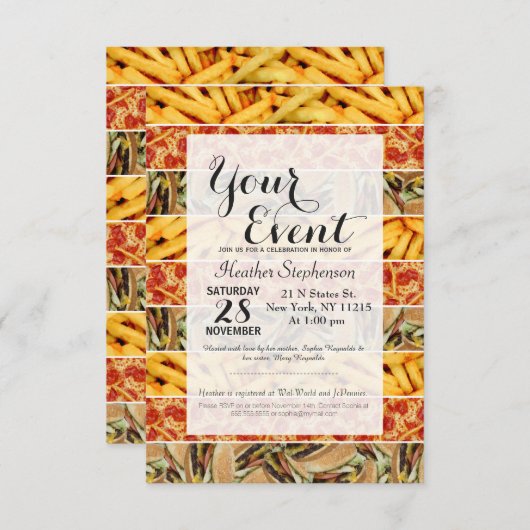 Fast Food Stripes Kaart (Voorkant / Achterkant)