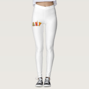 Fast-Food Trio: Burger, Frisdrank, Pizzapunt in Ve Leggings